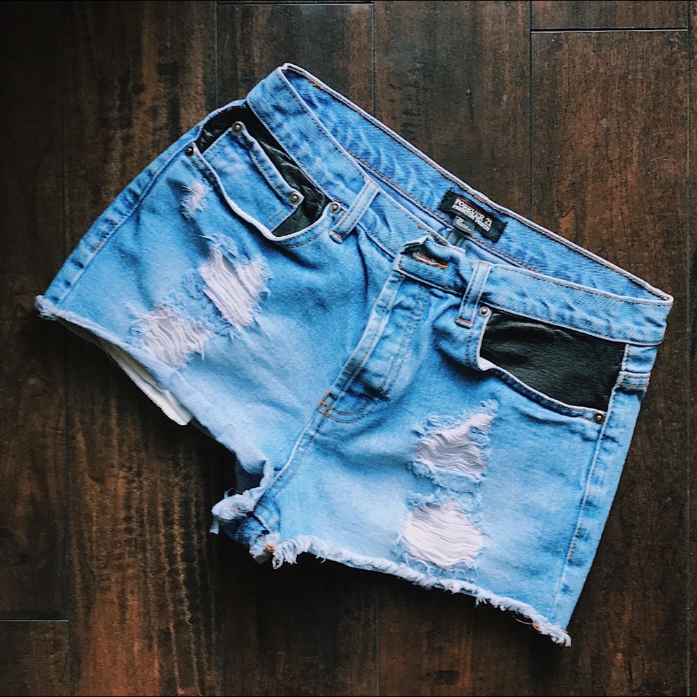 Forever 21 || Leather High-Waisted Ripped Shorts